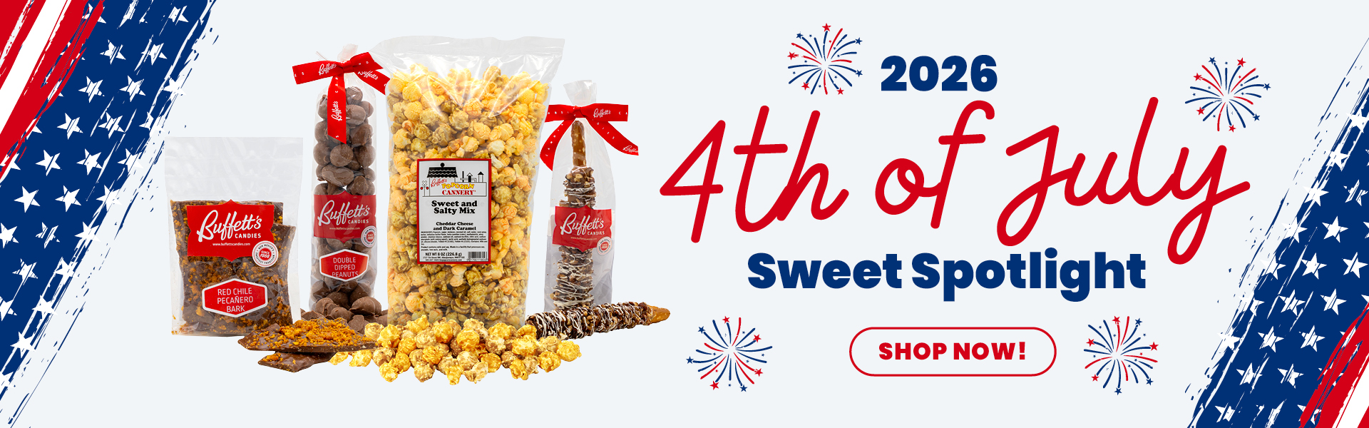 Banner image of Buffett's 4th of July sweet spotlight of candy